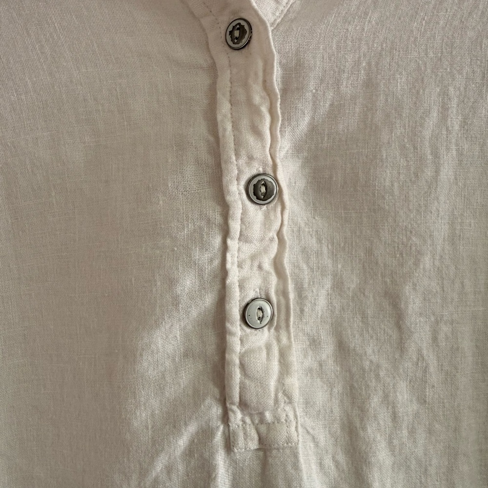 Faherty 100% Linen White Tunic Button Up Top in Size‎ Small - Picture 4 of 10